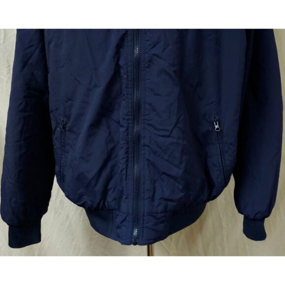 Vtg Baru Sports Mens XL Dark Blue Fleeced Lined Full Zip Insulated Bomber Coat - Picture 3 of 15